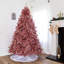 5ft to 7ft Rose Gold Shiny Tinsel Christmas Tree with Hinged Branches and Foldable Stand-1337043592