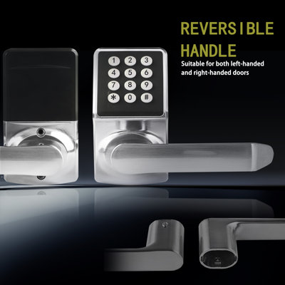 Cielsa Dawn Electronic Door Lock with Door Handle,Keypad Door Lock with Handle,Smart Locks for Front Door Keyless Entry Digital Knob with Code-Fob-Key(Brushed Nickel,1pack)