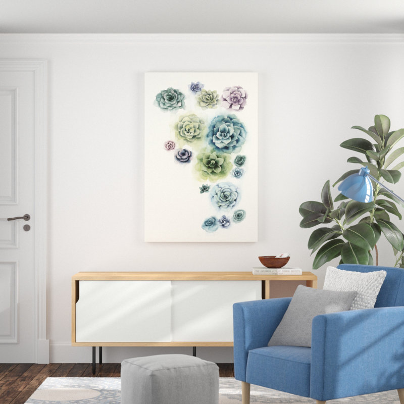 «Succulent Cluster I», peinture sur toile, H 48 po x l 32 po