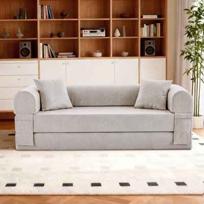 Canapé-lit pliant Boneless 4-en-1, canapé-lit de 78 po en faux cuir, causeuse avec lit escamotable, canapé de plancher, futon, canapé-lit modulaire pour salon, salon, chambre à coucher