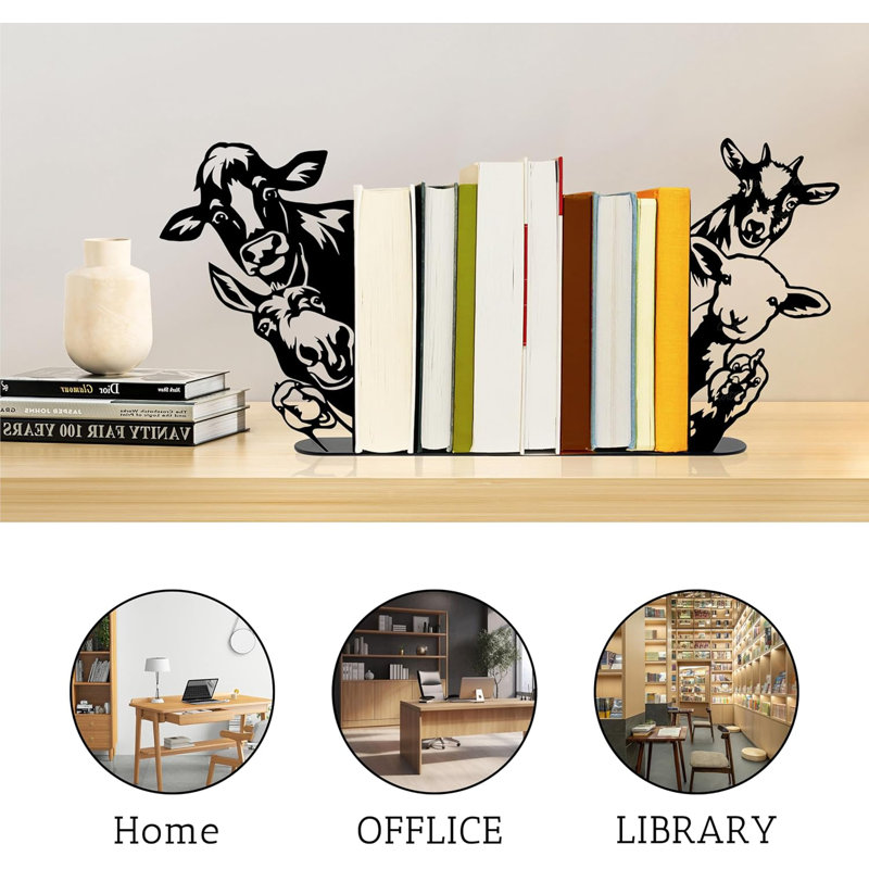 Unique Decorative Book Ends For Shelves, Cute Bookshelf Decor, Bookshelf Decorative Objects For Home Office Desk Bookshelf Decor