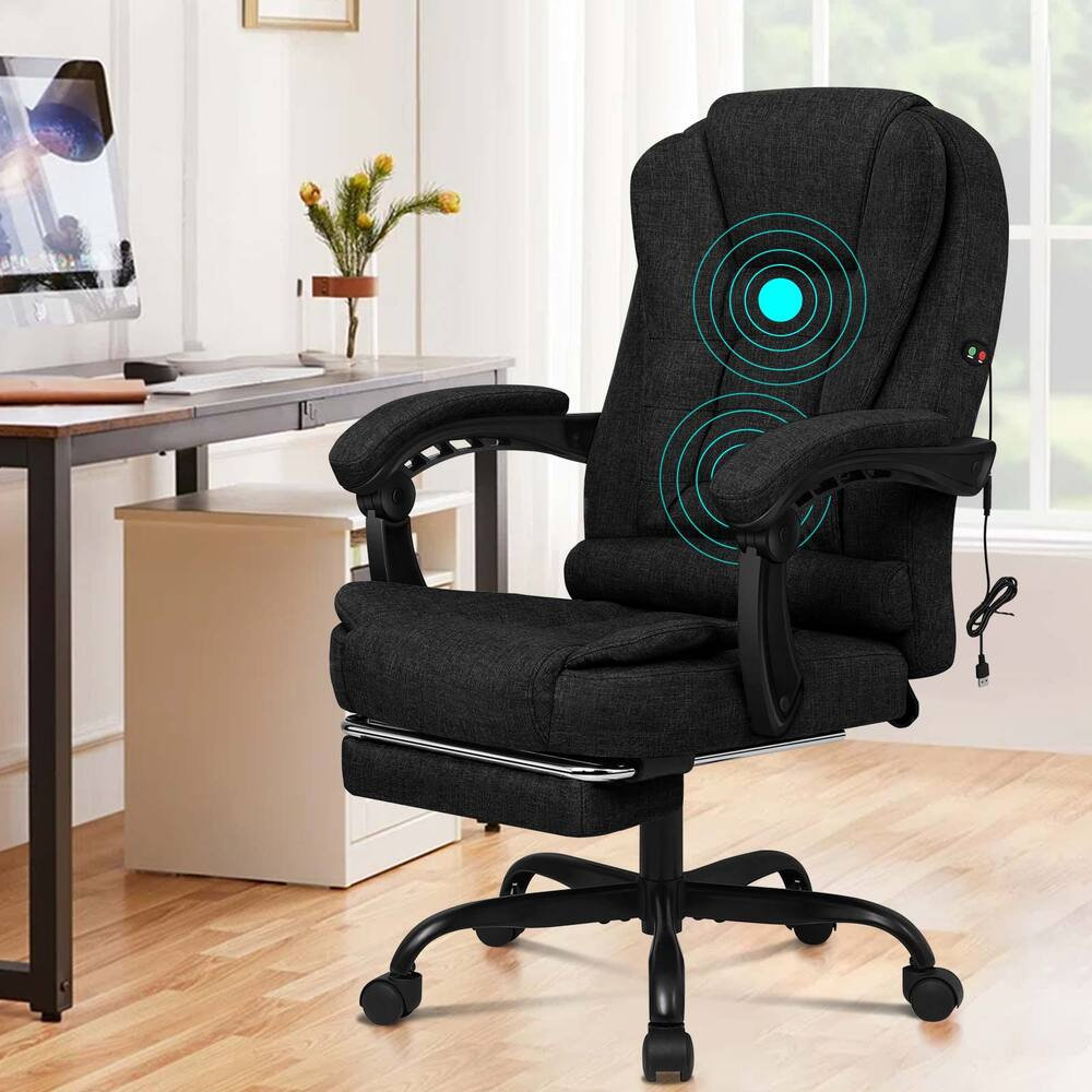 Office Chair Massage Executive Recliner Footrest Swivel Gaming