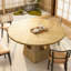 Table de salle à manger ronde pour table ronde de 4-6,47 pouces avec plateau en bois et base de rangement, table de salle à manger de ferme, table de cuisine en bois pour salle à manger, cuisine, salon, naturel (table seulement)-1639976551