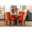 2 chaises de salle à manger contemporaines avec revêtement en velours doux et pieds en bois, style orange
