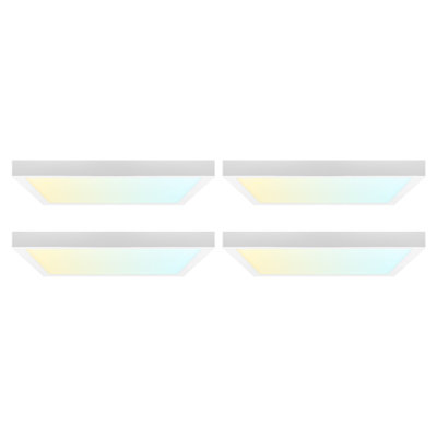  7 po Luminaire DEL encastré, montage en surface, 5CCT, 1150 lumens, CRI90, faisceau 110 °, 14 W, à intensité variable, homologué Wet et homologué UL, paquet de 4