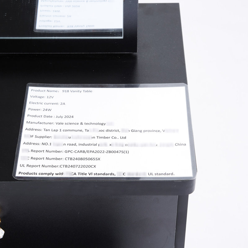 Paire de coiffeuse pour petit espace et paire de tabourets rembourrés, grand miroir coulissant, rangement multi-couches, meuble noir avec siège et grand rangement multi-couches pour les espaces compacts, design américain``, Ul