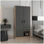 Amoire 2 tiroirs Alder avec 2 armoires, 2 tringles et 4 tablettes