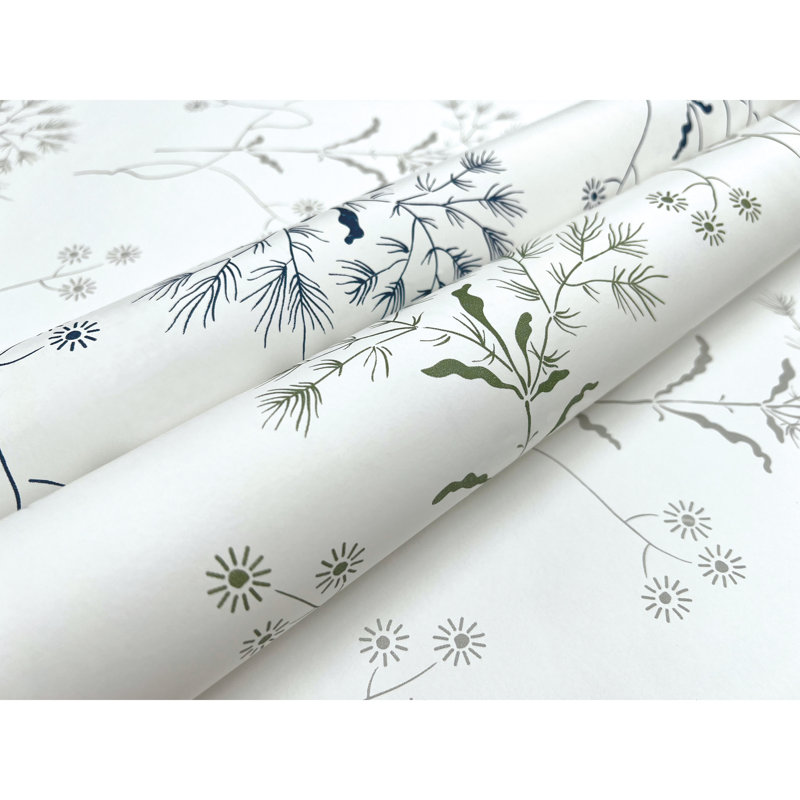 Papier peint fleurs sauvages, Noir