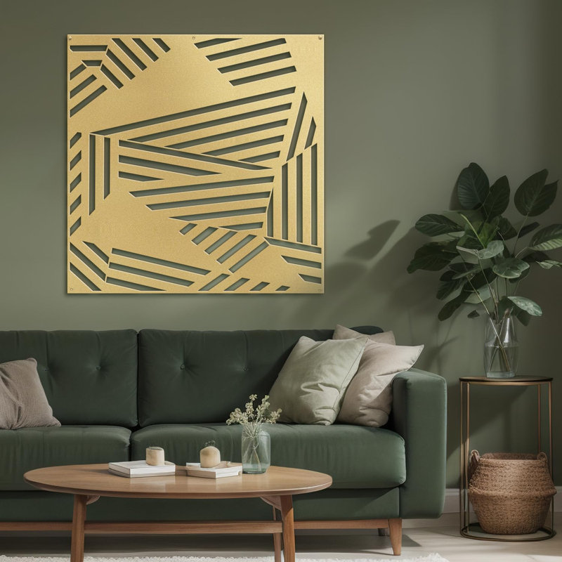 Wall Decor Metal, 30" H x 30" W x 0.05" D, Gold