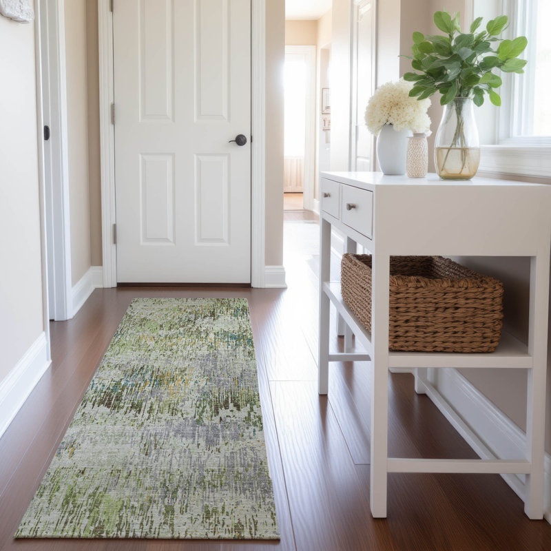 Premium Machine Washable Kumbhar AMF1377 Stripes Rug, Runner 2'3" x 7'6"