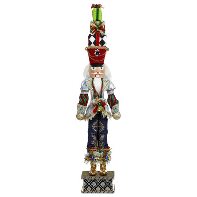 Nutcracker With Present, Small - 29.5 Inches