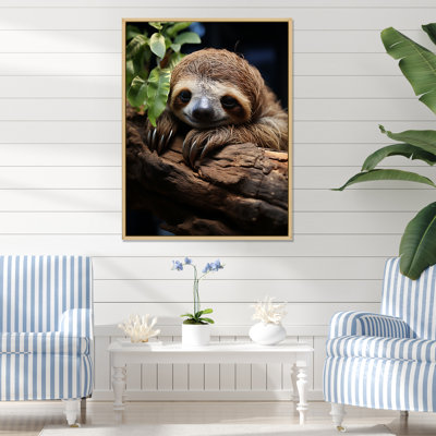 Rustic Repose Sloth sur toile