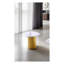 Table d'appoint contemporaine en pierre frittée contemporaine avec base en acier inoxydable doré