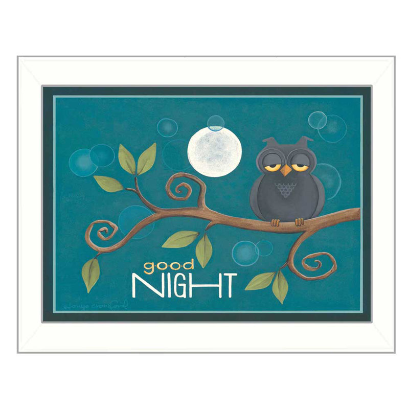 «Good Night», art mural encadré pour le salon, décoration murale pour la chambre à coucher par Tonya Crawford