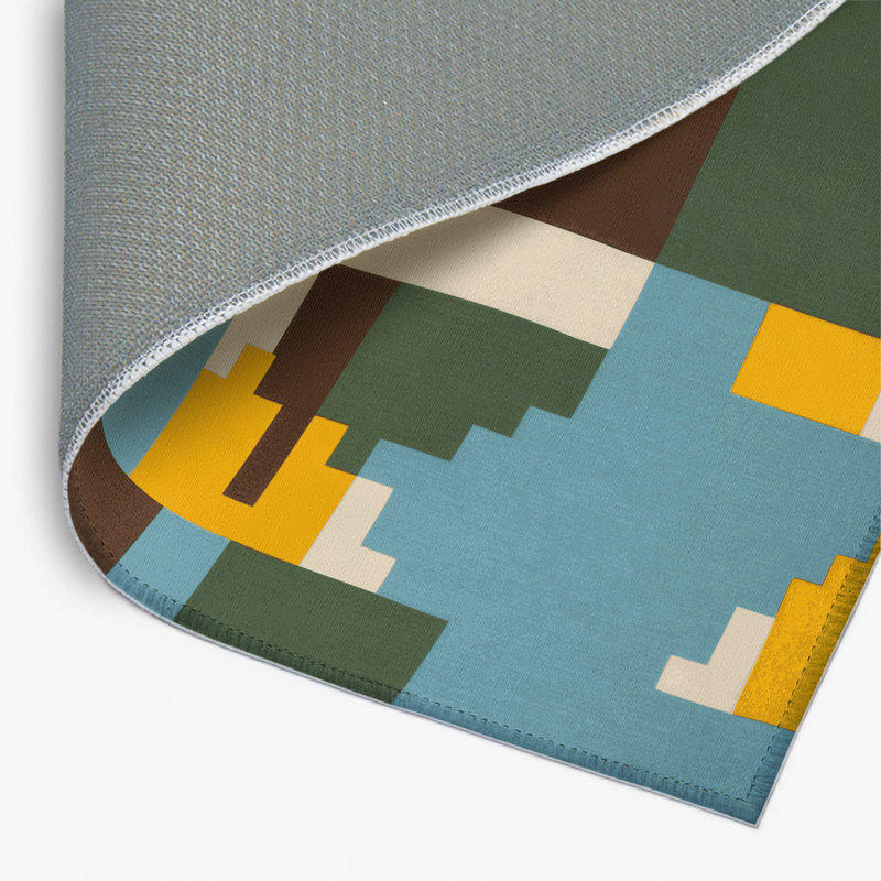 Tapis intérieur et extérieur Blocky Horizons, Rectangle 1 pi 6 po x 2 pi 6 po