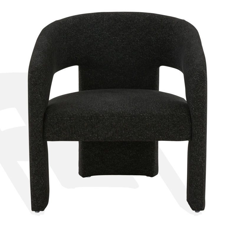 Ashlyn 28.5" W Upholstered Armchair, Black Linen