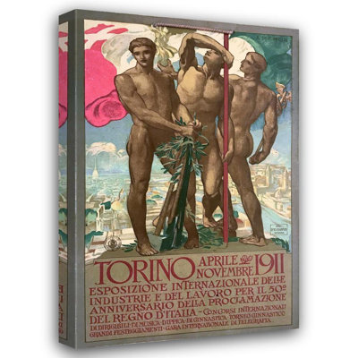 "Turin, 1911" by  Adolfo De Carolis - Gallery Wrap Canvas Wall Art