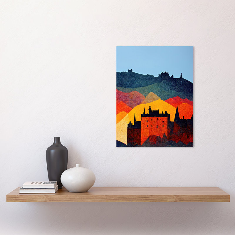 Edinburgh Autumn Scotland Modern Cityscape - Print, Unframed, 40.5cm H x 30.5cm W x 0.2cm D