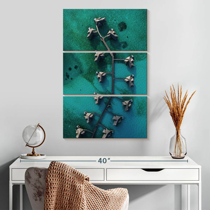 Beach Villas Aerial, 32" H x 20" W