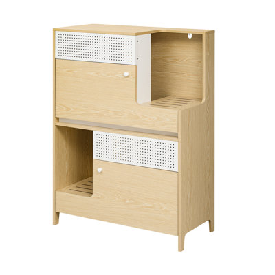 Multi-Purpose Cat Litter Box Enclosure - Stylish Furniture Look With 2 Doors Easy Replacement Thoughtful Design For A Clean Home Decorative Element House In Style Flip-Down Convenience Spacious Metal