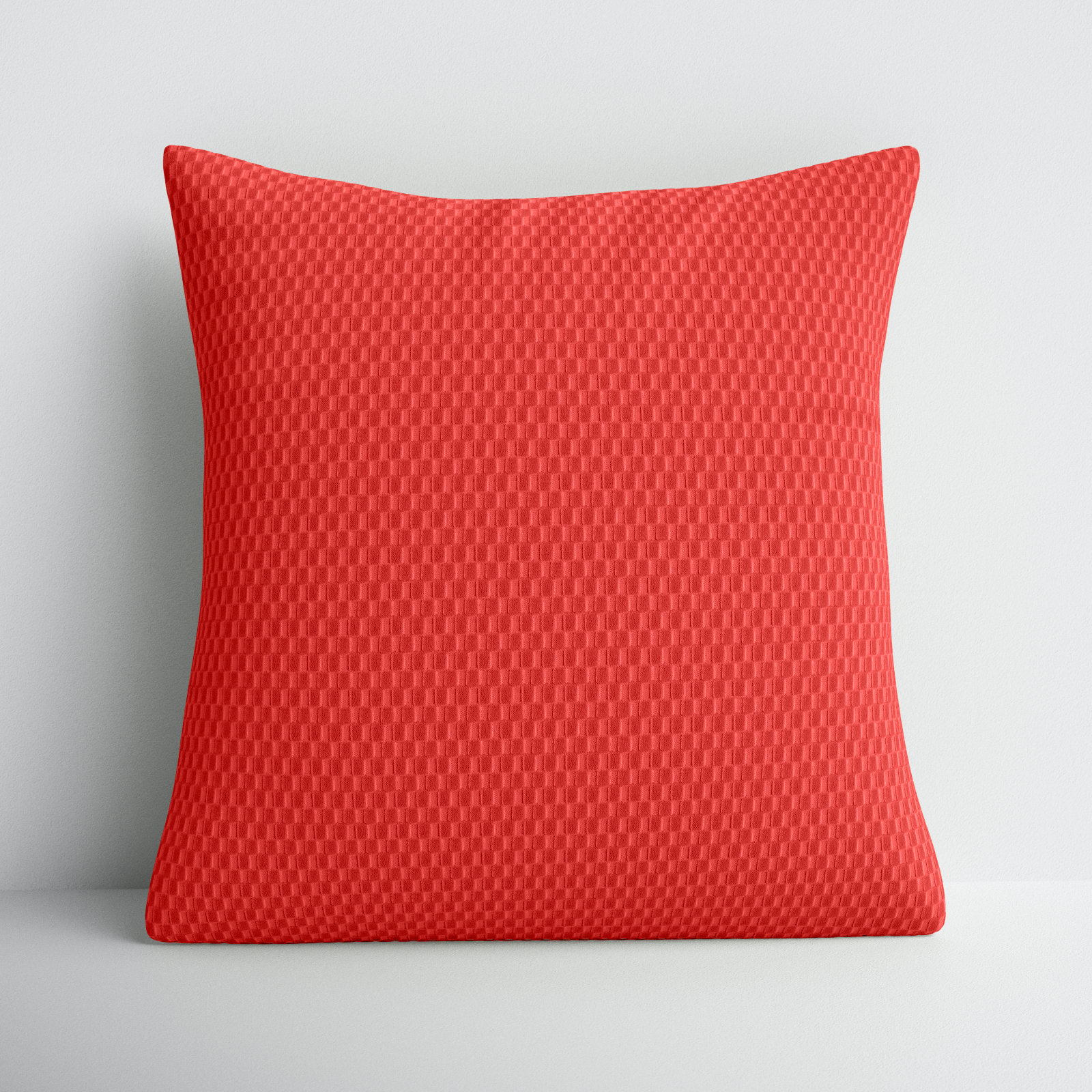 Zoya Textured Cotton Throw Pillow, Red