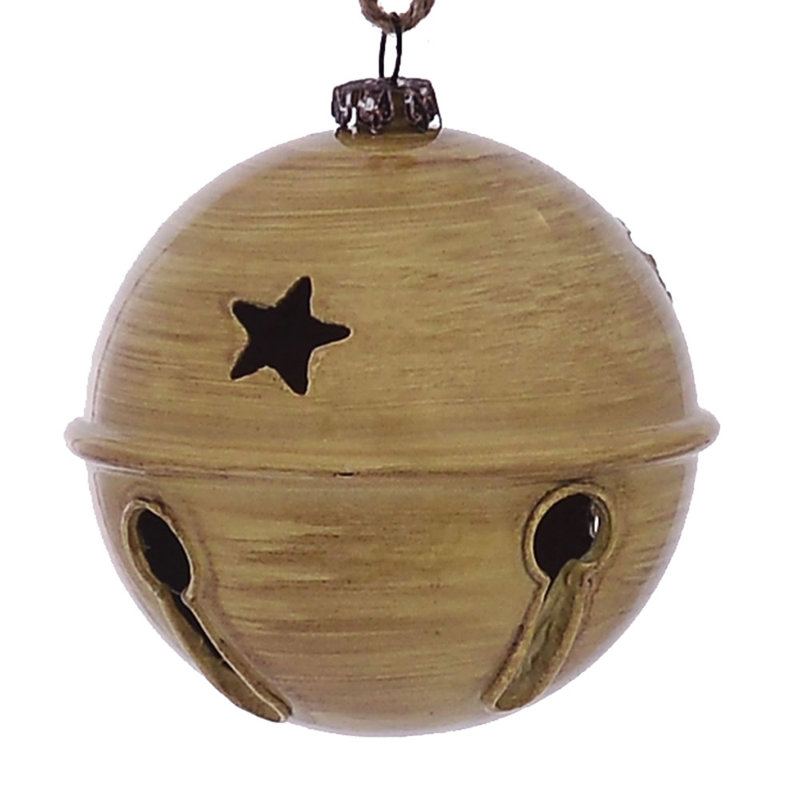 Ornement de cloche de Noël, H 3 po x l 3 po x P 3 po, Vert mousse