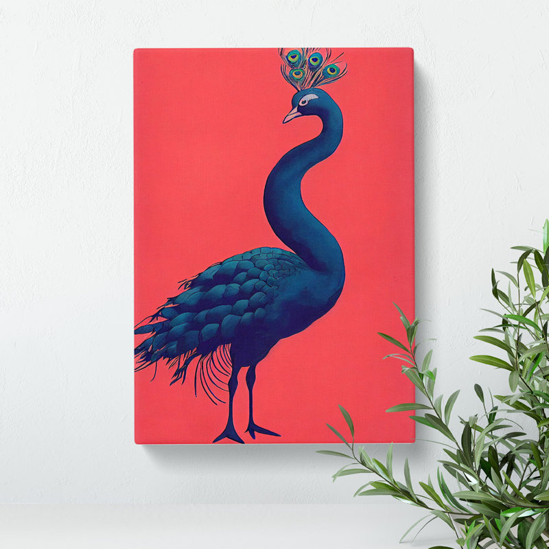 Modern Peacock - Wrapped Canvas, 50cm H x 35cm W x 3cm D