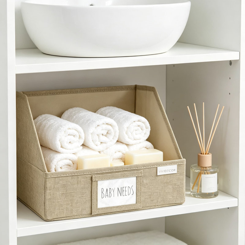 Cubes de rangement ouverts à l'avant 12 x 12 x 10 - Bacs de rangement trapézoïdaux pour placard, organisateur en tissu facile d'accès pour vêtements, serviettes, chandails, paquet de 3