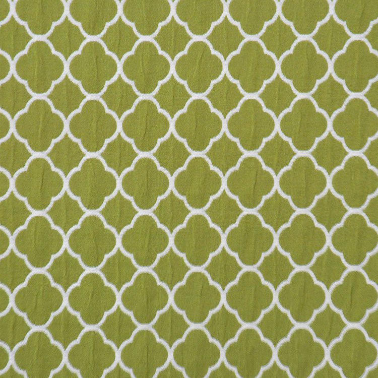 Quatrefoil Fabric, Yellow/White