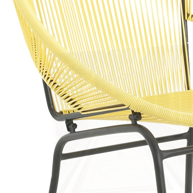 Chaise d'extérieur en osier, Jaune
