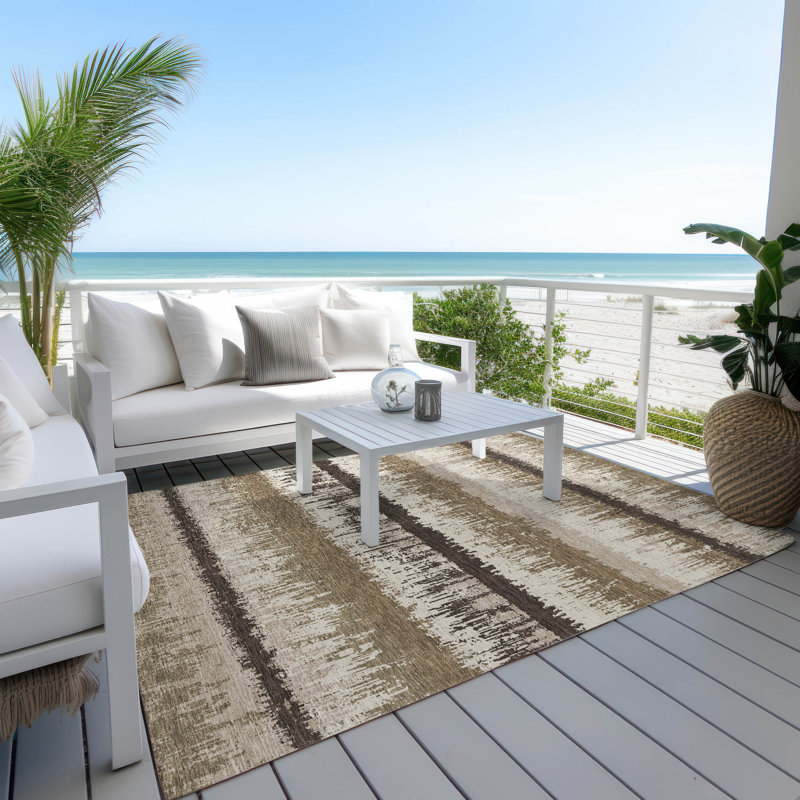 Chayden Indoor/Outdoor Chantille ACN1013 Gold Area Rug, Rectangle 8' x 10'