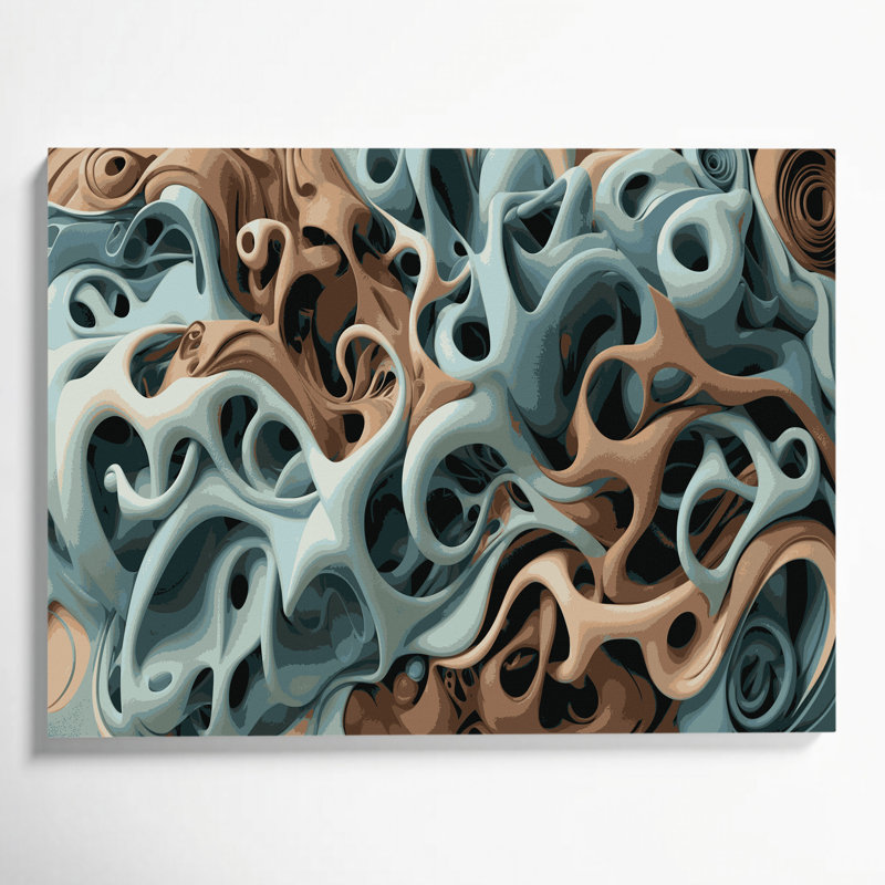 Art mural sur toile Biomorphic Abstraction 22, H 11 po x l 14 po