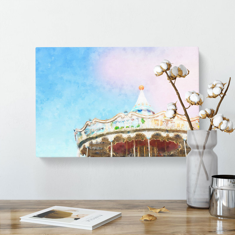 Vintage Carousel - Wrapped Canvas, 60cm H x 91cm W x 3cm D