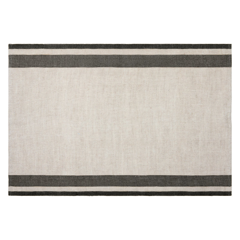 Gordes Tea Towel - Blue/Natural - 20" x 30" - Set of 2, Charcoal/Natural