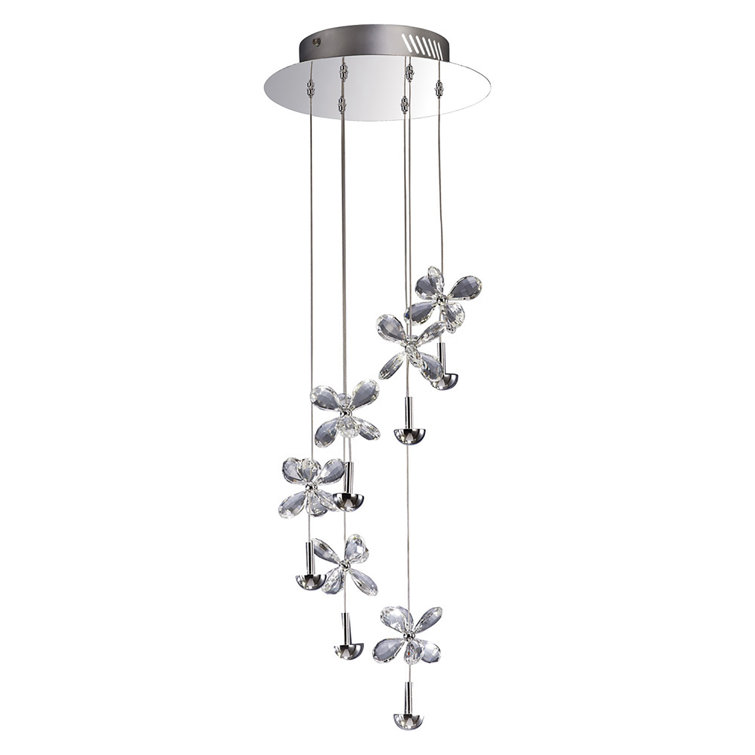 6 - Light Polished Chrome LED Cluster Pendant