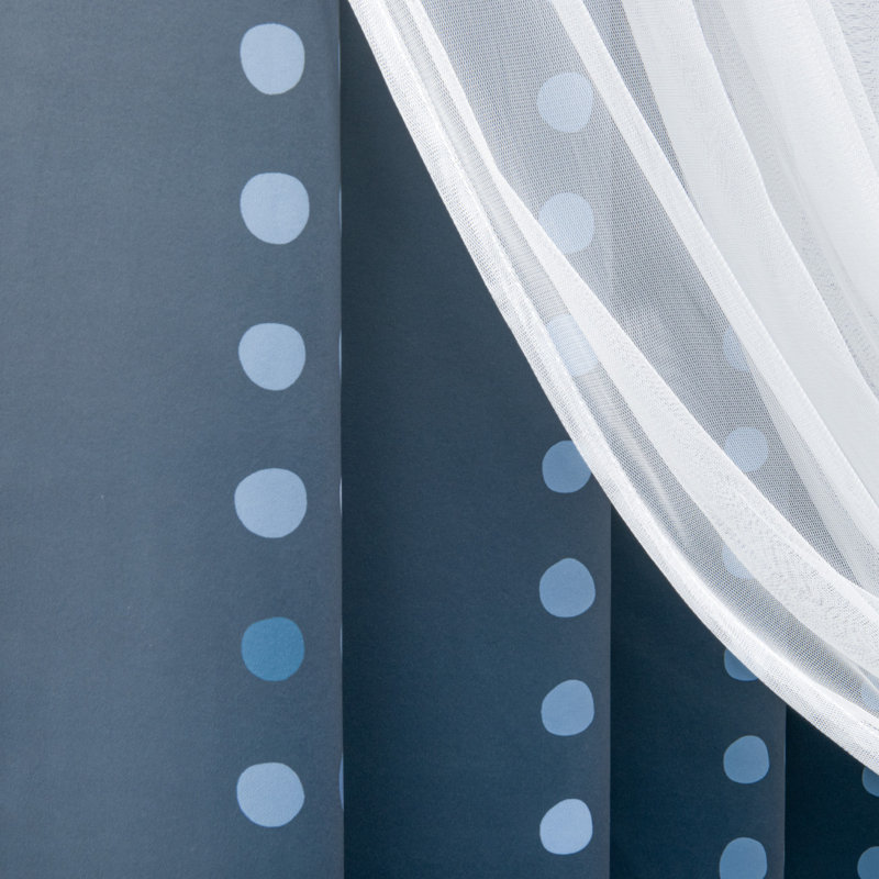 Brayshaun Room Darkening Curtain, Navy
