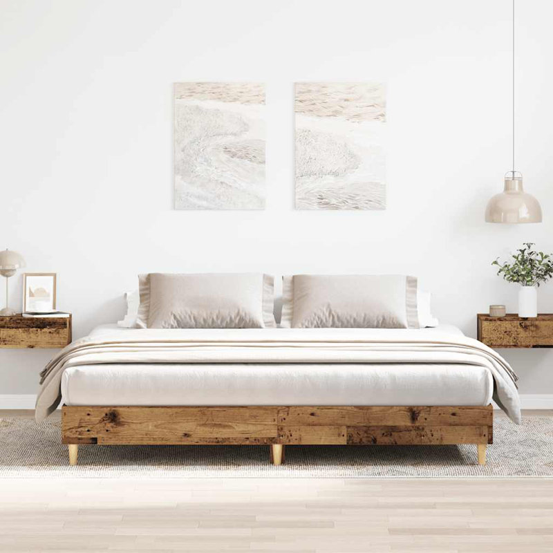 Bed Frame, European Kingsize (160 x 200cm), Old Wood