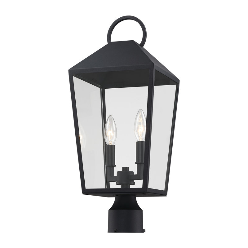 Tête de lampadaire d'extérieur 2 lumières, Noir mat