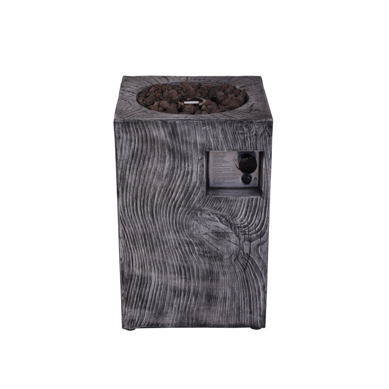 Square Steel Propane Smokeless Fire Column