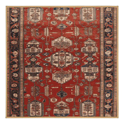 Machine Washable Persian Brown Area Rug
