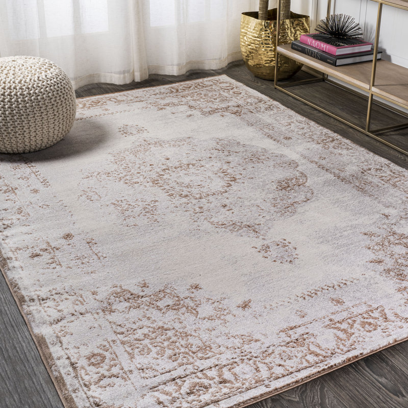 Tyne Cottage Medallion Brown/Cream Rug, Rectangle 5'3" x 7'6"