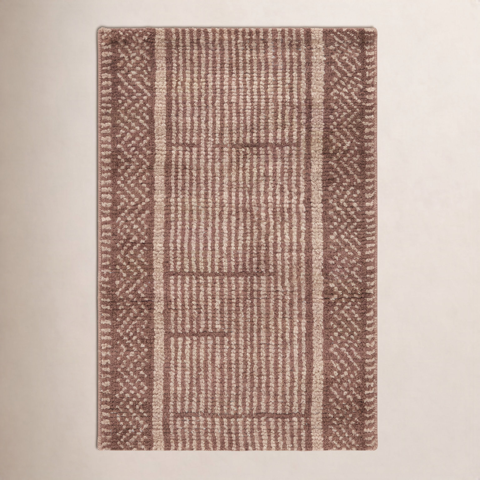 Vanna Hand-Knotted Striped Wool Rug, Red, 7'9x9'9