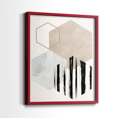 Hexagonal Display I Framed Print - Solid Wood