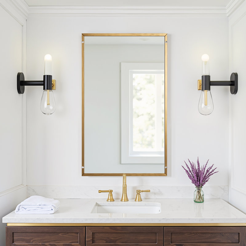 Miroir de salle de bain 51 po H x 31 po, Doré, 51 po x 31 po