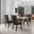 Wexford Collection Set of 2 Mid-Century Modern Parsons Dining Chairs, Upholstered Faux Leather Dining Chairs with Solid Wood Legs, High Back Side Chairs for Dining Room, Kitchen or Breakfast Nook, Black-1185341572