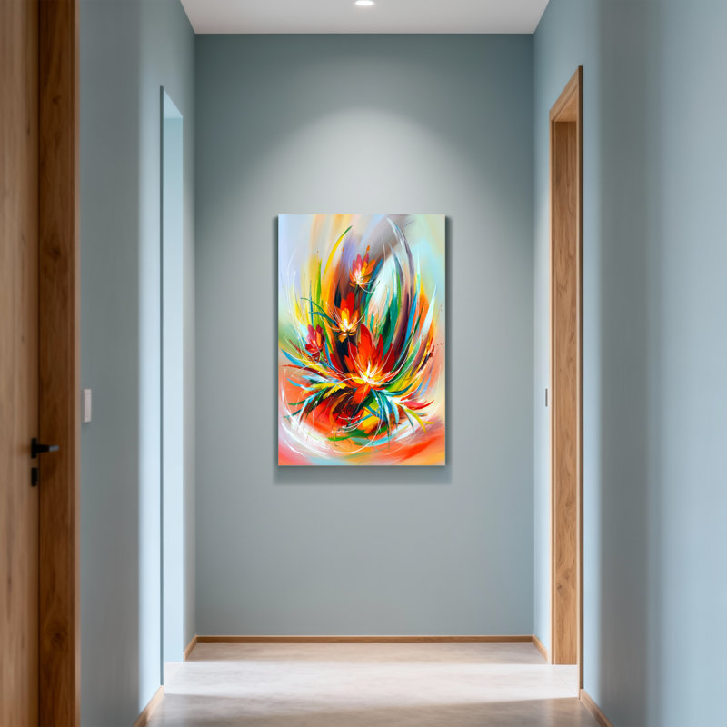 «Plants & Flowers Colorful Abstract Floral Explosion», reproduction d'art sur toile, H 24 po x l 36 po