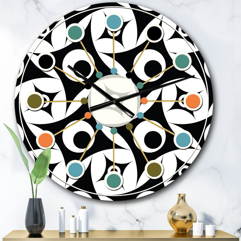 Horloge murale Mid-Century, Surdimensionné