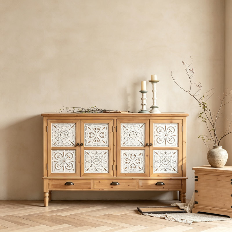 Retro Fir Solid Wood Sideboard