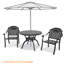  Ensemble repas de patio avec table ronde Akiesha, coussins rouges inclus-967057246-967057241