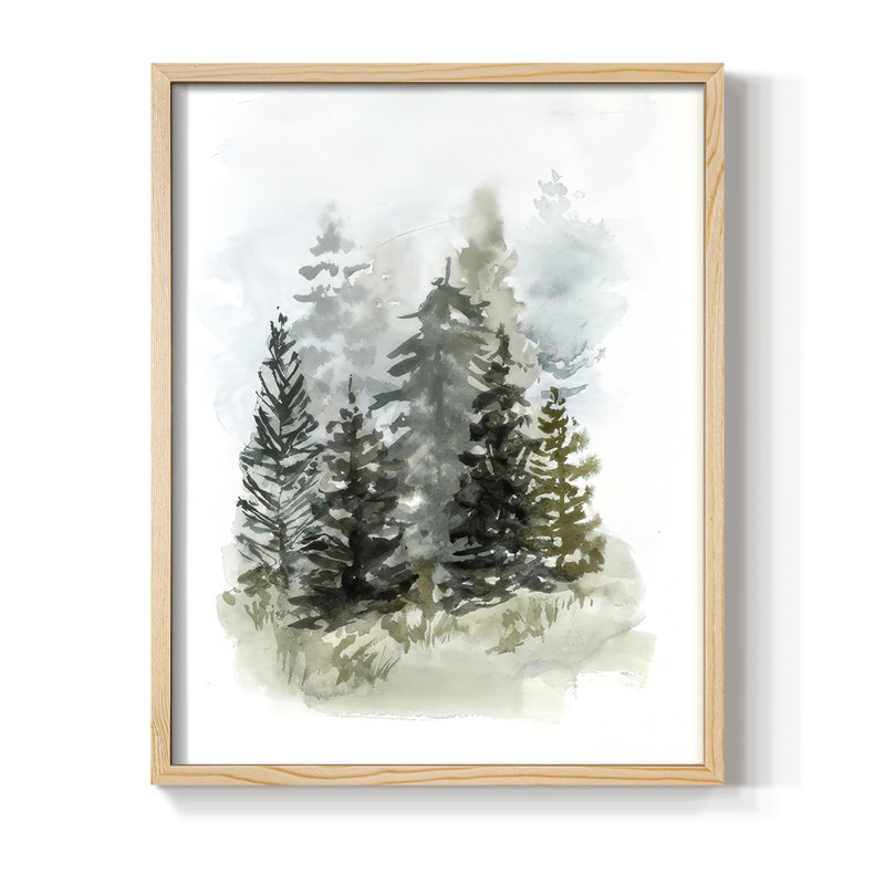 «Washy Treeline I», reproduction encadrée - bois massif, Naturel, H 30 po x l 24 po